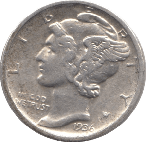 1936 USA SILVER DIME DENVER MINT - SILVER WORLD COINS - Cambridgeshire Coins