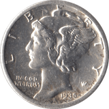 1936 USA SILVER DIME SAN FRANCISCO MINT - SILVER WORLD COINS - Cambridgeshire Coins