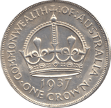 1937 AUSTRALIA SILVER CROWN - SILVER WORLD COINS - Cambridgeshire Coins