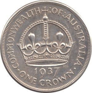 1937 AUSTRALIA SILVER CROWN - SILVER WORLD COINS - Cambridgeshire Coins