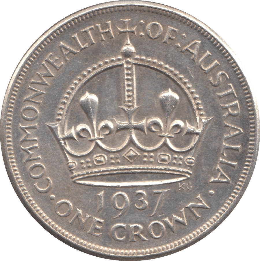 1937 AUSTRALIA SILVER CROWN - SILVER WORLD COINS - Cambridgeshire Coins