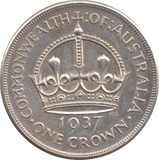 1937 AUSTRALIA SILVER CROWN - SILVER WORLD COINS - Cambridgeshire Coins