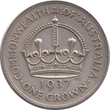 1937 AUSTRIA ONE CROWN - SILVER WORLD COINS - Cambridgeshire Coins