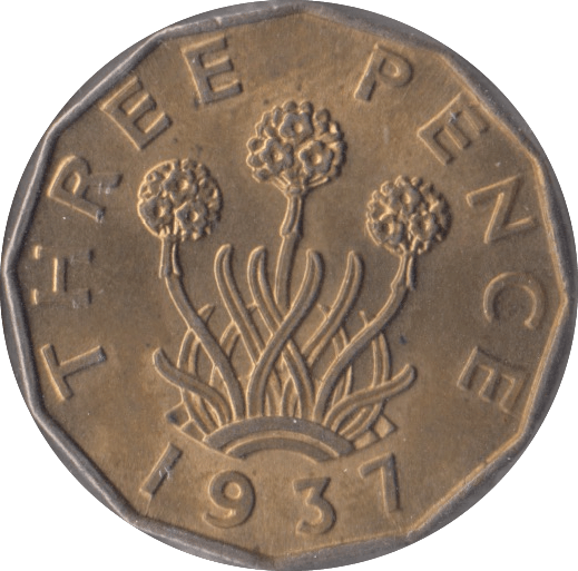 1937 BRASS THREEPENCE ( BU ) - Threepence - Cambridgeshire Coins