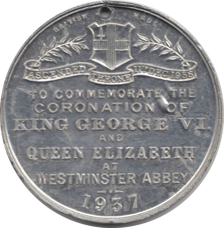 1937 CORONATION KING GEORGE VI QUEEN ELIZABETH MEDALLION 6 - MEDALLIONS - Cambridgeshire Coins