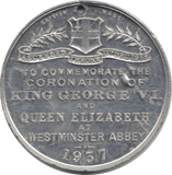 1937 CORONATION KING GEORGE VI QUEEN ELIZABETH MEDALLION 6 - MEDALLIONS - Cambridgeshire Coins