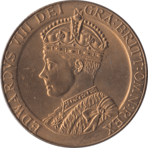 1937 EDWARD VIII COMMEMORATIVE MEDALLION - MEDALS & MEDALLIONS - Cambridgeshire Coins