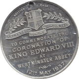 1937 EDWARD VIII CORONATION MEDALLION 8 - MEDALLIONS - Cambridgeshire Coins