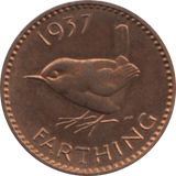 1937 FARTHING ( PROOF ) - Farthing - Cambridgeshire Coins
