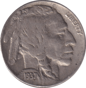 1937 FIVE CENTS USA - WORLD COINS - Cambridgeshire Coins