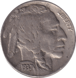 1937 FIVE CENTS USA - WORLD COINS - Cambridgeshire Coins