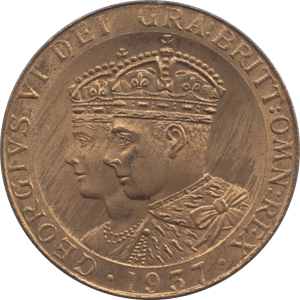 1937 GEORGE VI AND QUEEN ELIZABETH COMMEMORATIVE MEDALLION ref 2 - MEDALLIONS - Cambridgeshire Coins