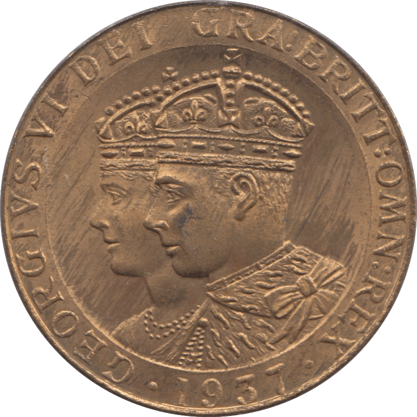 1937 GEORGE VI AND QUEEN ELIZABETH COMMEMORATIVE MEDALLION ref 2 - MEDALLIONS - Cambridgeshire Coins
