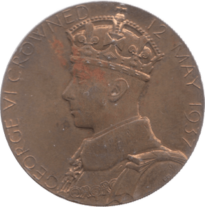 1937 GEORGE VI CROWNED MEDALLION - MEDALLIONS - Cambridgeshire Coins