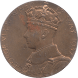 1937 GEORGE VI CROWNED MEDALLION - MEDALLIONS - Cambridgeshire Coins