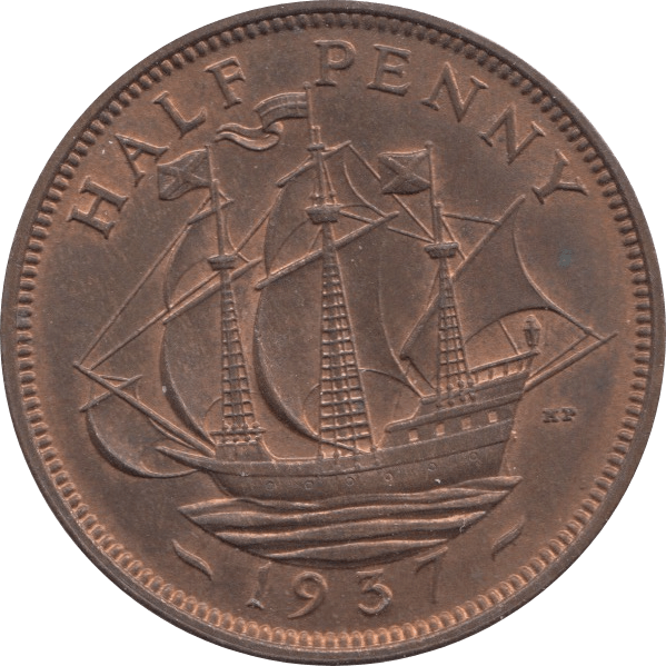 1937 HALFPENNY ( UNC ) 1 - Halfpenny - Cambridgeshire Coins
