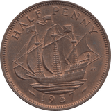1937 HALFPENNY ( UNC ) 1 - Halfpenny - Cambridgeshire Coins