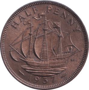 1937 HALFPENNY ( UNC ) - Halfpenny - Cambridgeshire Coins