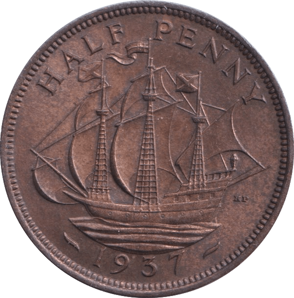 1937 HALFPENNY ( UNC ) - Halfpenny - Cambridgeshire Coins