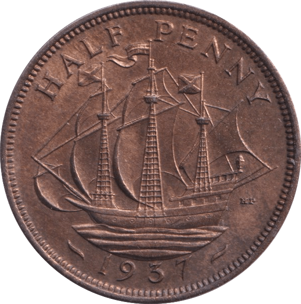 1937 HALFPENNY ( UNC ) - Halfpenny - Cambridgeshire Coins