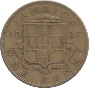 1937 JAMAICA ONE PENNY - WORLD COINS - Cambridgeshire Coins