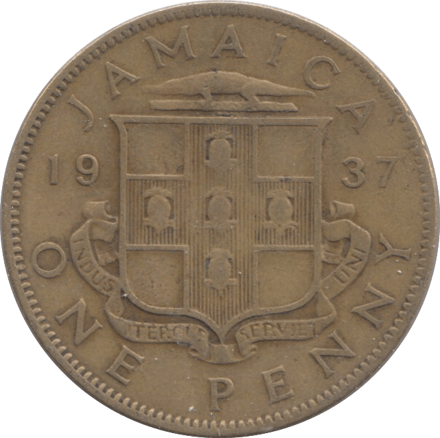 1937 JAMAICA ONE PENNY - WORLD COINS - Cambridgeshire Coins