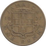 1937 JAMAICA ONE PENNY - WORLD COINS - Cambridgeshire Coins