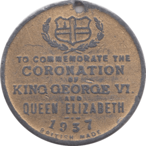 1937 KING GEORGE CORONATION MEDALLION - MEDALLIONS - Cambridgeshire Coins