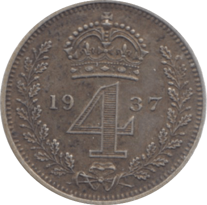 1937 MAUNDY FOURPENCE ( EF ) - Maundy Coins - Cambridgeshire Coins
