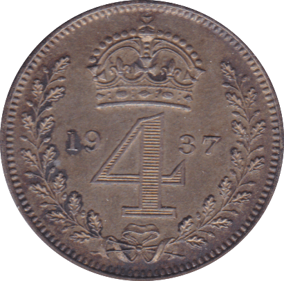 1937 MAUNDY FOURPENCE ( PROOF ) - Maundy Coins - Cambridgeshire Coins