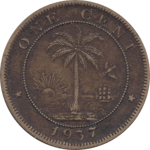 1937 ONE CENT LIBERIA REF H73 - WORLD COINS - Cambridgeshire Coins