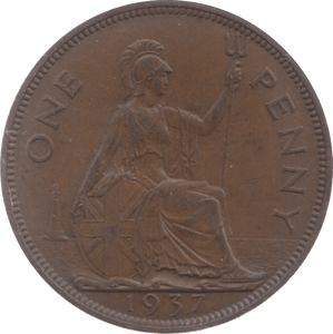 1937 PENNY ( AUNC ) 3 - Penny - Cambridgeshire Coins