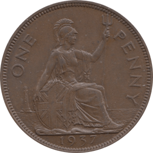 1937 PENNY ( UNC ) 1 - Penny - Cambridgeshire Coins