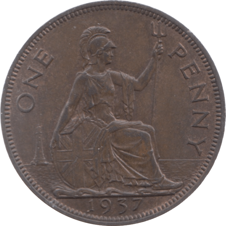 1937 PENNY ( UNC ) 2 - Penny - Cambridgeshire Coins