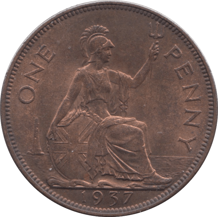 1937 PENNY ( UNC ) 3 - Penny - Cambridgeshire Coins