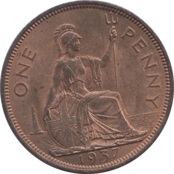 1937 PENNY ( UNC ) 5 - Penny - Cambridgeshire Coins