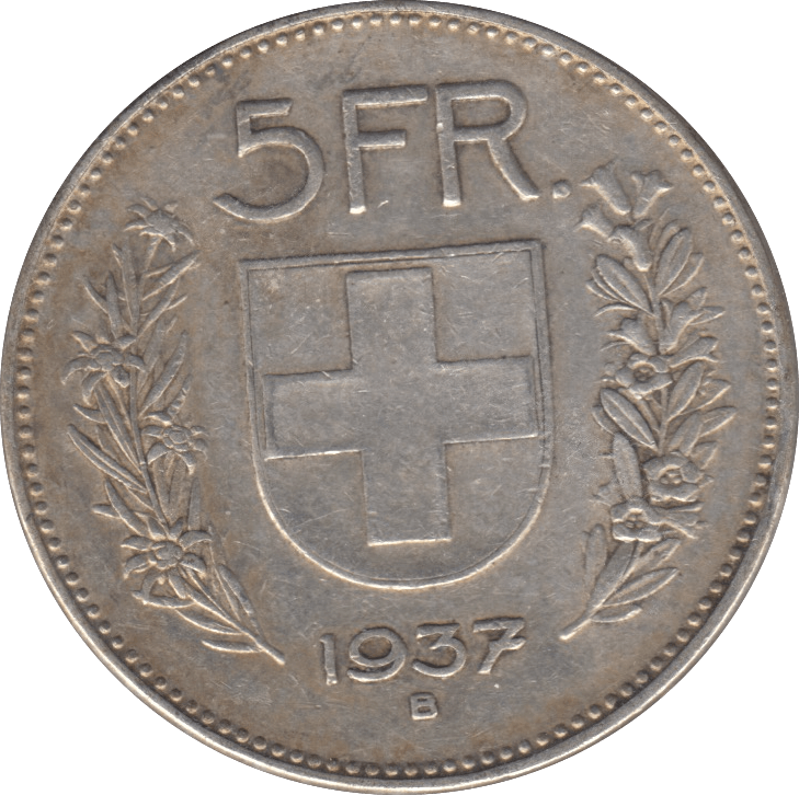 1937 SILVER 1 FRANC BELGIUM - SILVER WORLD COINS - Cambridgeshire Coins