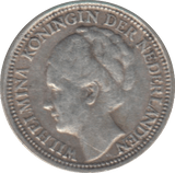 1937 SILVER 10 CENTS NETHERLANDS - SILVER WORLD COINS - Cambridgeshire Coins