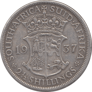 1937 SILVER 2 1/2 SHILLINGS SOUTH AFRICA - SILVER WORLD COINS - Cambridgeshire Coins