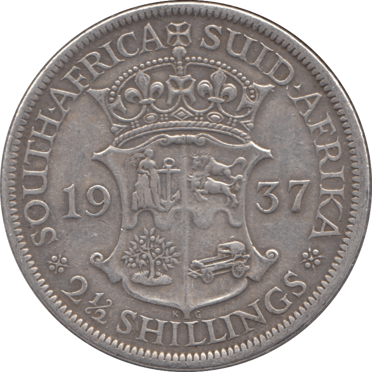 1937 SILVER 2 1/2 SHILLINGS SOUTH AFRICA - SILVER WORLD COINS - Cambridgeshire Coins