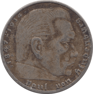 1937 SILVER 2 MARKS GERMANY - SILVER WORLD COINS - Cambridgeshire Coins