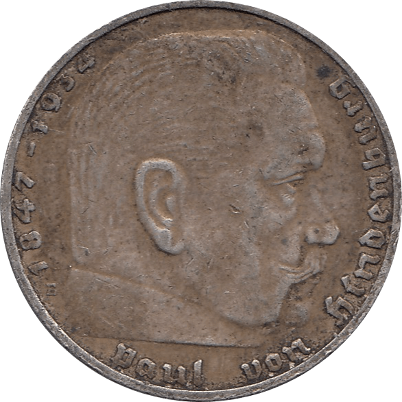 1937 SILVER 2 MARKS NAZI STATE GERMANY REF H89 - WORLD SILVER COINS - Cambridgeshire Coins