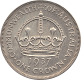 1937 SILVER AUSTRALIA ONE CROWN - SILVER WORLD COINS - Cambridgeshire Coins