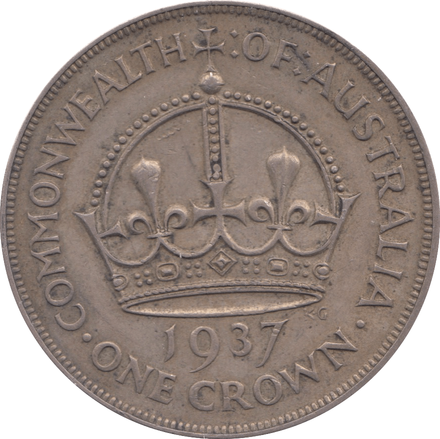 1937 SILVER CROWN AUSTRALIA - SILVER WORLD COINS - Cambridgeshire Coins