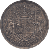 1937 SILVER FIFTY CENTS CANADA - WORLD SILVER COINS - Cambridgeshire Coins