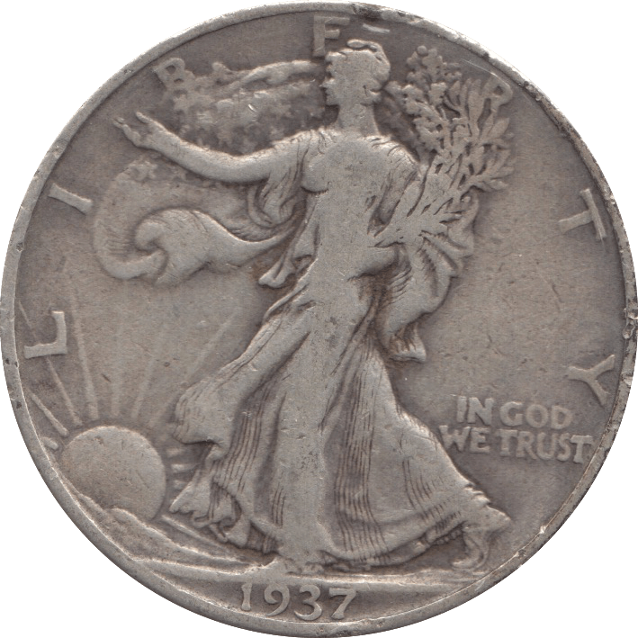 1937 SILVER HALF DOLLAR USA - SILVER WORLD COINS - Cambridgeshire Coins