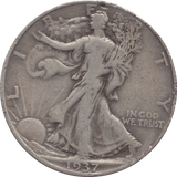 1937 SILVER HALF DOLLAR USA - SILVER WORLD COINS - Cambridgeshire Coins