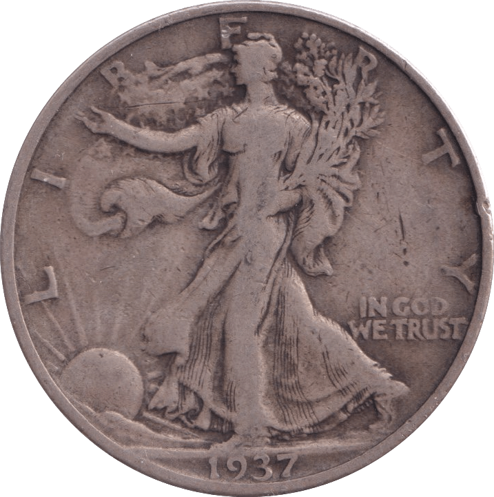 1937 SILVER HALF DOLLAR USA - SILVER WORLD COINS - Cambridgeshire Coins