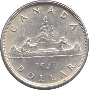 1937 SILVER ONE DOLLAR CANADA - WORLD SILVER COINS - Cambridgeshire Coins