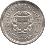 1937 SILVER THREEPENCE ( UNC ) - Threepence - Cambridgeshire Coins
